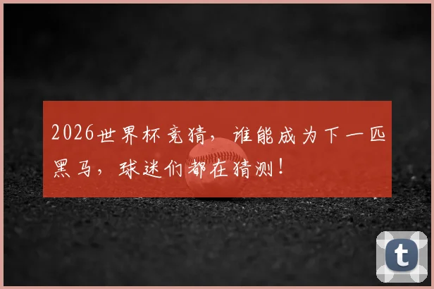 2026世界杯竞猜,谁能成为下一匹黑马,球迷们都在猜测!